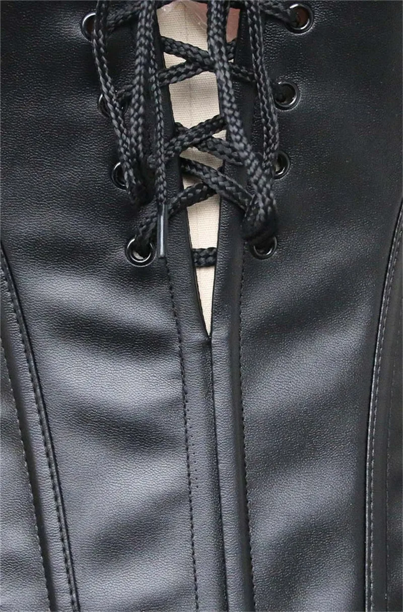 Wechery корсаж стимпанк кожаный корсет платье сексуальные корсеты и бюстье с молнией ПВХ Готический Бюстье Плюс размеры моделирование ремень