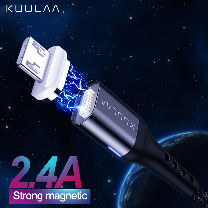 KUULAA Магнитный кабель Micro USB Быстрая Зарядка адаптер для samsung XiaoMi Redmi 6A huawei зарядное