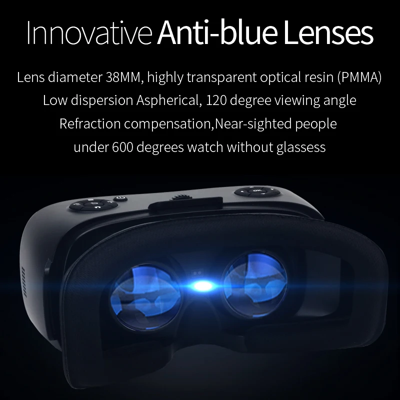 5.5' 3G RAM Android 2K HD Wifi HDMI Video Box Smart Glasses Virtual Reality All In One VR Headset 3D Glasses With VR Controller