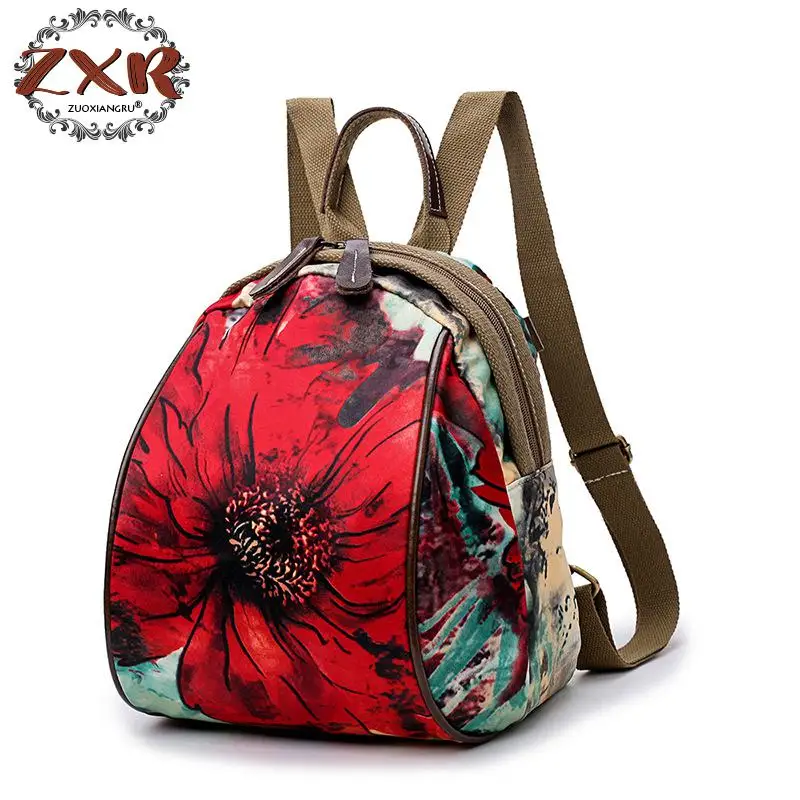 

New Korean version of the Oxford cloth shoulder bag female leisure travel female backpack canvas Ms. printing shoulder bag