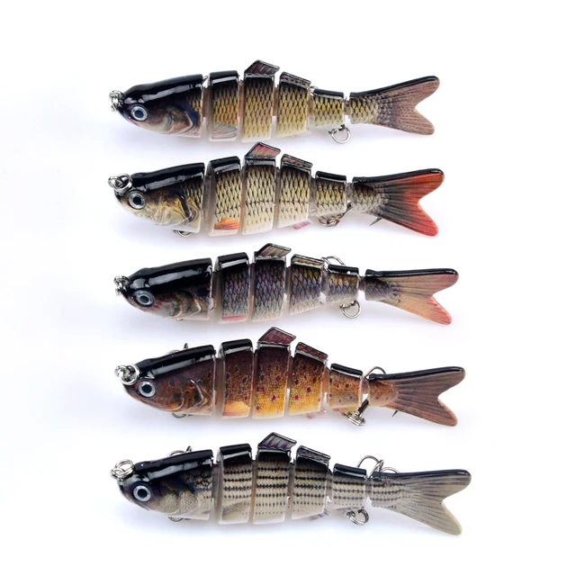 5pcs/lots Fishing Lures 6-Sections Multi Jointed Swimbait Fishing