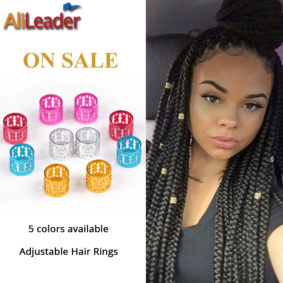 Wholesale Metal Hair Ring Adjustable Rings Dread Beads Hair Jewelry For