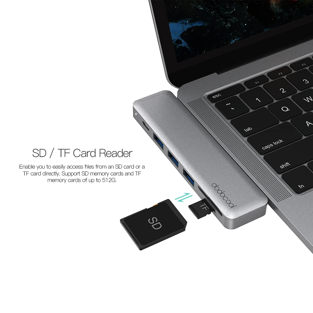 Мультипортовый концентратор dodocool 7 в 1 двойной USB 3 Type C порт 0 для MacBook Pro|port usb|port usb