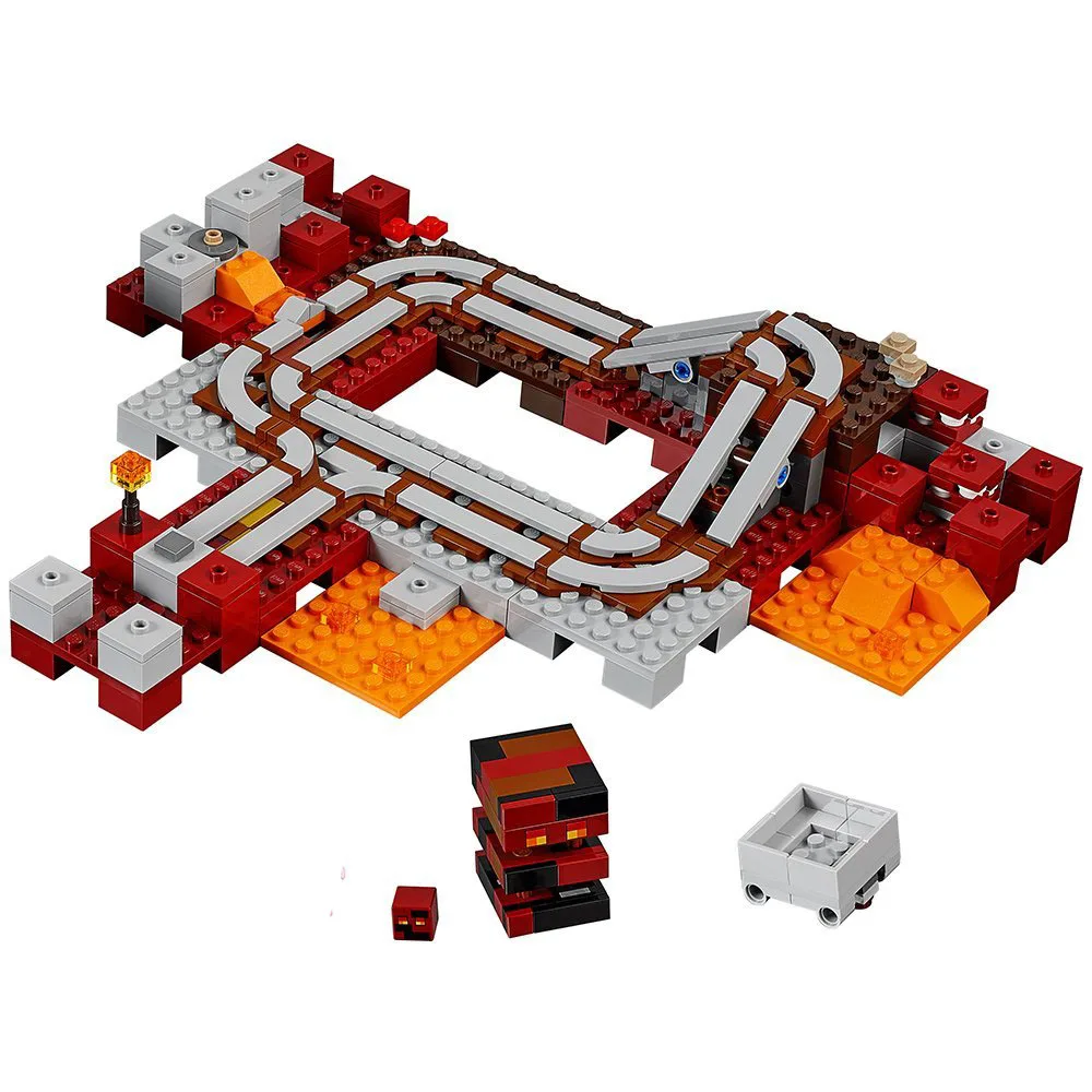 

10620 The Nether Railway Compatible with Legoing Minecrafted Block Set Creative Building Toy 399Pcs