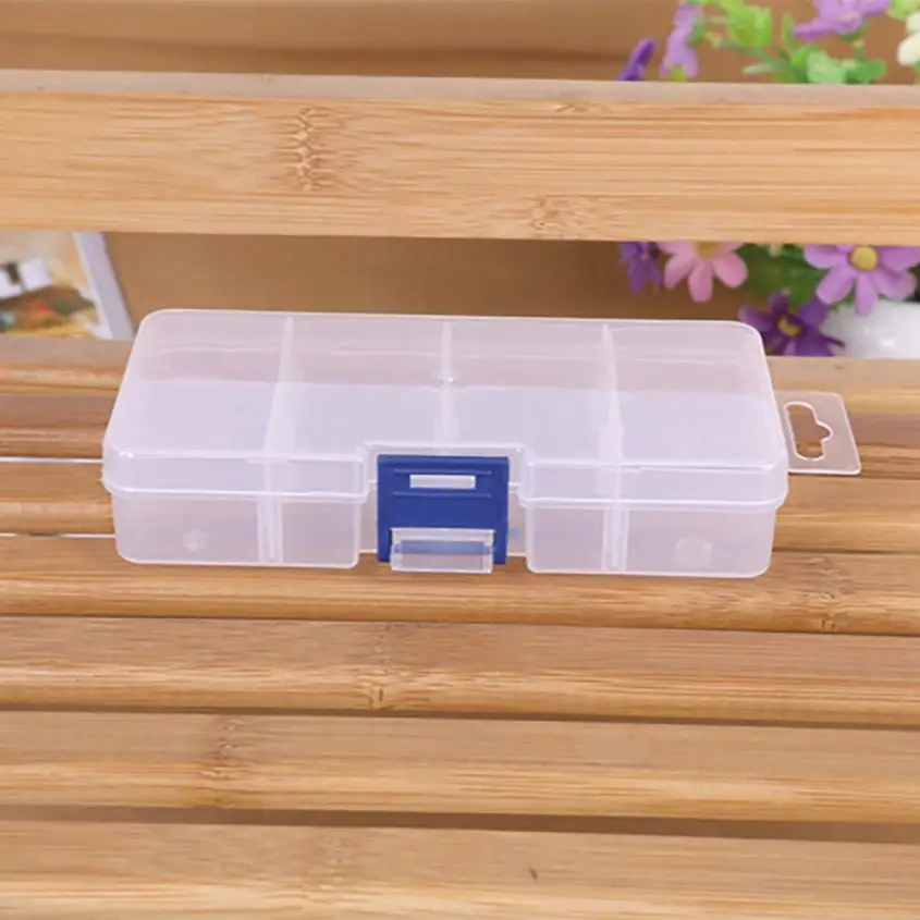 

8 Grids Compartments Plastic Transparent Organizer Jewel Bead Case Cover Container Storage Box for Jewelry Pill Wholesale 40p