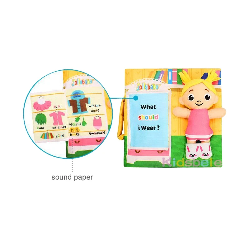 Мягкие детские игрушки-погремушки Тканевые книги для младенцев сенсорный чувство образование разработки JOLLYBABY детский игрушки малыша красочные книги