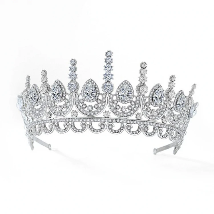Vintage Silver Big Crown Luxury Baroque Crystal Crown Wedding Hair Ornaments Headbands Bride Tiaras And Crowns (11)