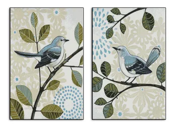 

Joy Sunday Antiphonal singing birds Counted Chinese Cross Stitch Kits printed Cross-stitch set Embroidery Needlework