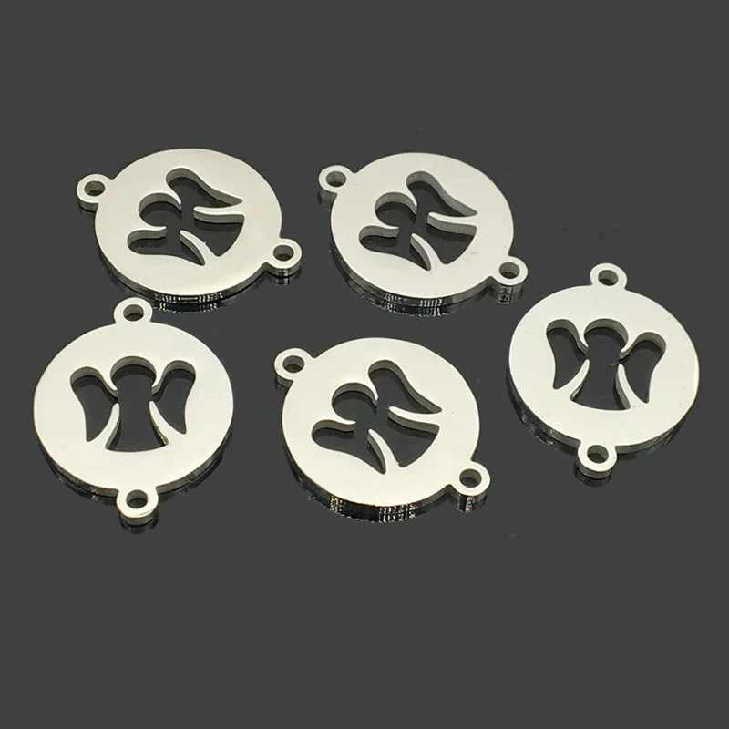 

10pcs Angel Baby Stainless Steel Charm High Polished Double Hole Stainless Steel Accessory Pendant for DIY Jewelry Making