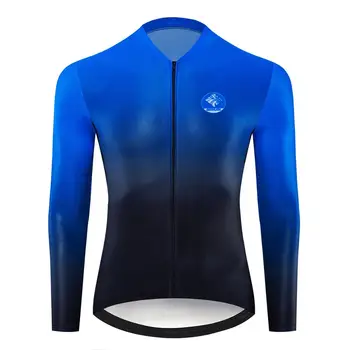 

2019 New Fading Blue Geeklion Long Sleeves Cycling Jersey Team Pro Ciclismo Maillot Racing Bike Shirt