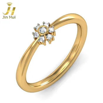 

Jinhui Women The Annetta Ring Solid 18K Yellow 750 Gold 0.075CT Natural Diamond Jewelry Free Engraving