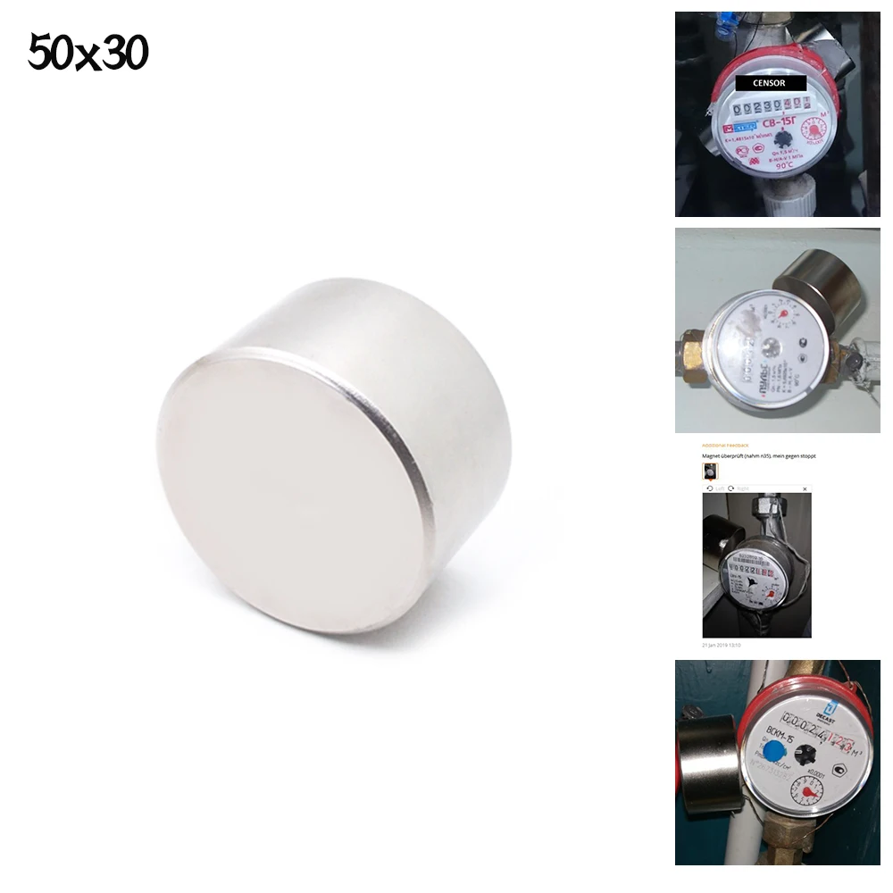Неодимовый магнит ZHANGYANG круглый супермощный N52 50х30 мм 1 шт.|magnet 50x30|neodymium magnet 50x30super