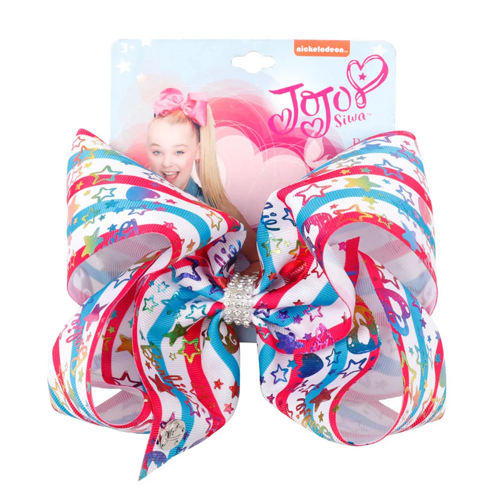 CN " Jojo луки для девочек/Jojo Siwa большой единорог рождественские банты для волос для девочек с зажимами бант ручной работы аксессуары для волос