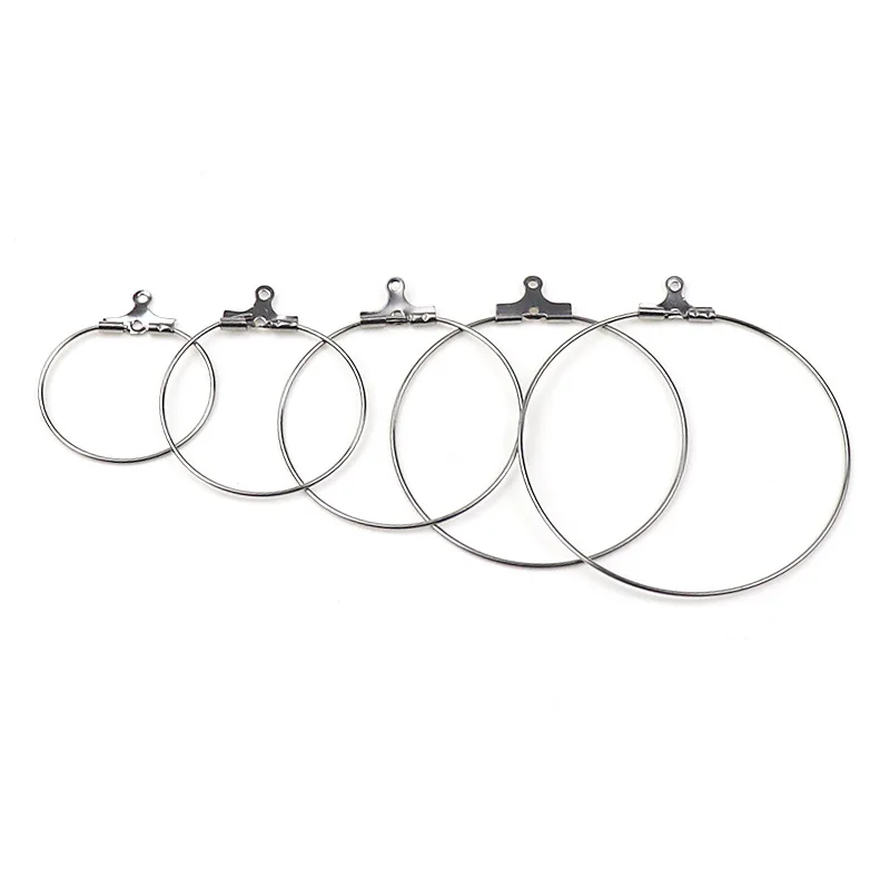 

20pcs/lot Stainless Steel Earring Hooks Ear Wire Ring Connector Fit DIY Dangle Hoop Earring Jewelry Making Supplies Accessories