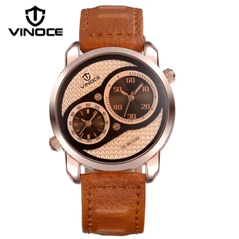 

VINOCE Genuine Leather Band Brand Luxury Sport Watches Men Watch Men 2019 Relogio Masculino Fashion Wristwatches 633243