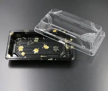 

200 sets Japanese-style Clear Plastic Lunch Box Dinnerware Boxes Disposable Food Container Sushi Box Take Away