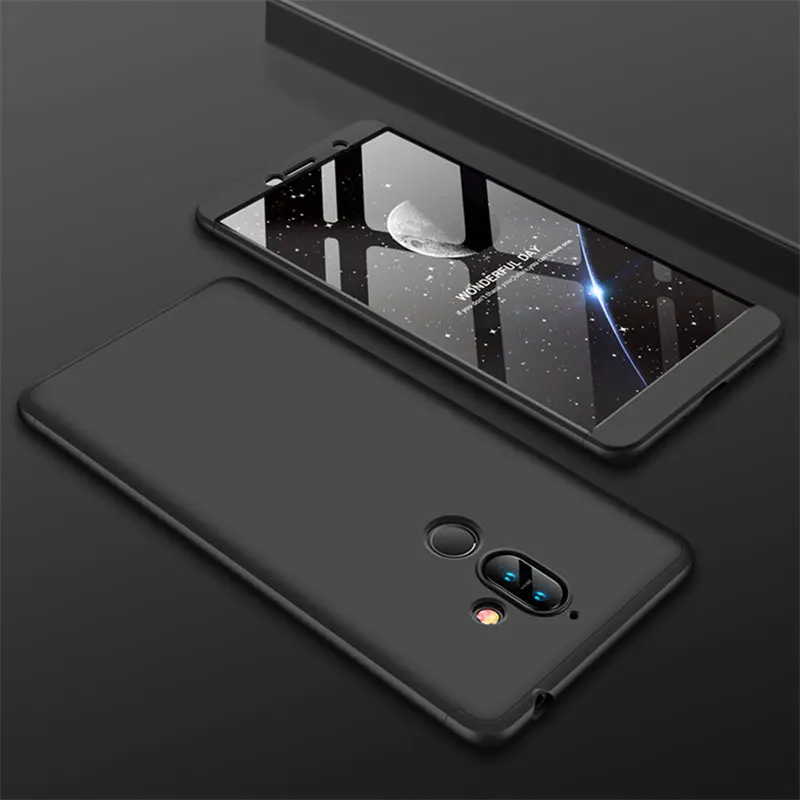 For Nokia 7Plus 7 Plus Case 360 Degree Protected Full Body Phone Case for Nokia 7 Plus Shockproof Cover + Glass Screen Protector