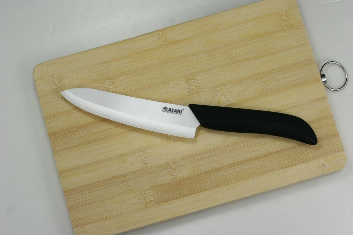 New 6" ASAHI Ceramic Chef's Knife ,white ceramic blade,Black silicone
