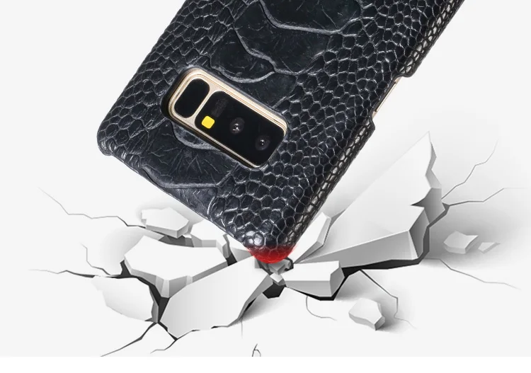 Натуральная кожа чехол для телефона для samsung Note 8 9 S7 край S8 S9 плюс A5 A7 A8 J3 J5 J7 натуральный Лисий Мех страуса стопы накладка на заднюю панель с рисунком