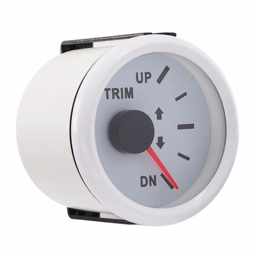 

52mm Marine Trim Gauge 167 ohm / 190 ohm UP-DN Trim Gauge Indicator 9-32V With Backlight fit Boat Trim Sensor