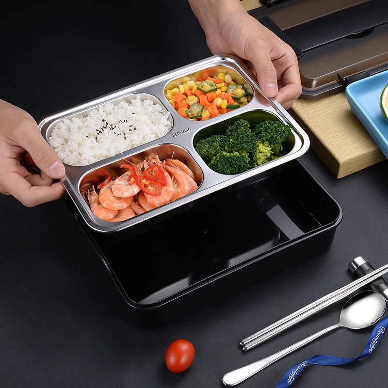 304 нержавеющая сталь металл Bento Box японский стиль дети офис Ланчбокс Тепловой Мужская детская коробка для завтрака сумка набор контейнер для еды