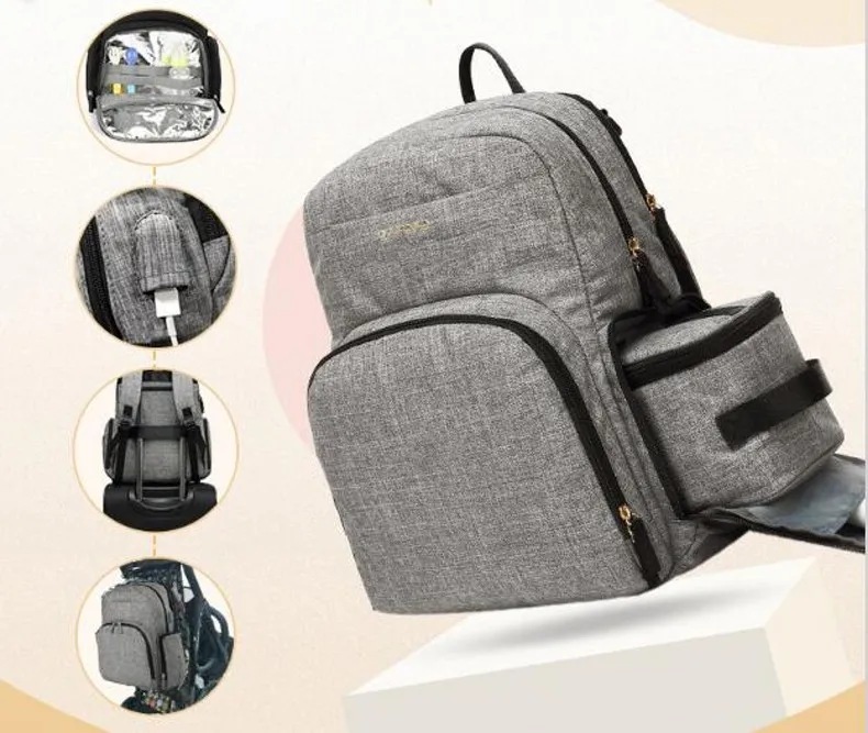 

2019 New Multi-functional Mummy bags Large Capacity Handbags Waterproof and Durable Commuter Bags Choice of Businessmen USB