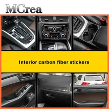 Mcrea стайлинга автомобилей 3D наклейки для Audi A4 B6 B8 B7 B5 A5 Q5 углеродного волокна интерьер Панель литье дверной переключатель на автомобили аксессуары