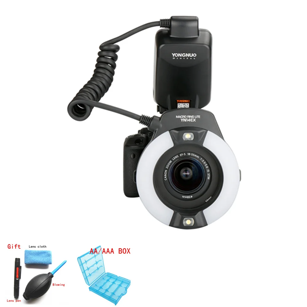 YONGNUO YN-14EX ttl макро кольцо вспышка с 4 адаптерами YN14EX Speedite для Canon 5D Mark II 5D Mark III 6D 7D 60D 70D 700D