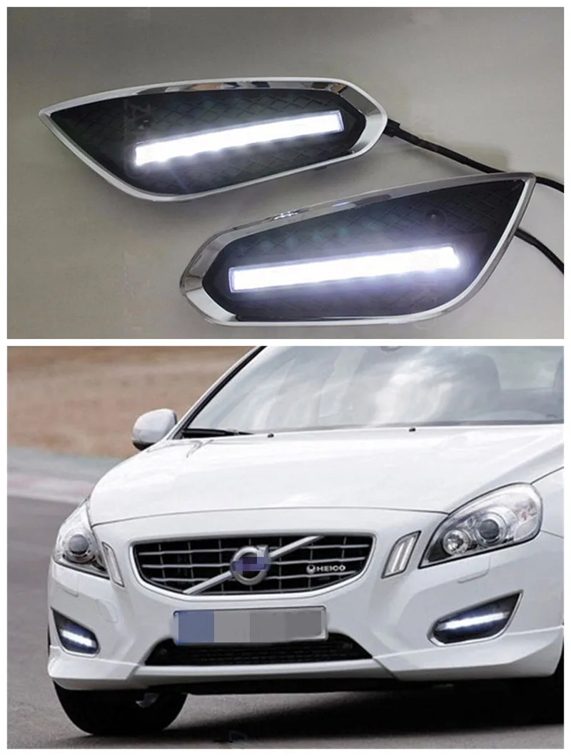 

High Power LED DRL For Volvo S60 2009 2010 2011 2012 2013 White DRL Fog Lamp Cover Daytime Running Lights Kits