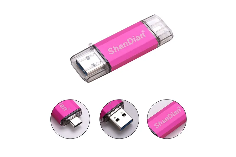 SHANDIAN USB 3,0 type-C 3,1 usb флеш-накопитель 3,0 Металлический пользовательский флеш-накопитель 64 ГБ 32 ГБ карта памяти 16 ГБ 8 ГБ флеш-накопитель память подарок