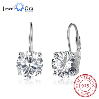 

8mm Cubic Zirconia Solid 925 Sterling Silver Hoop Earrings For Women Romantic Style Jewelry Gift For Friend (Jewelora EA102020)