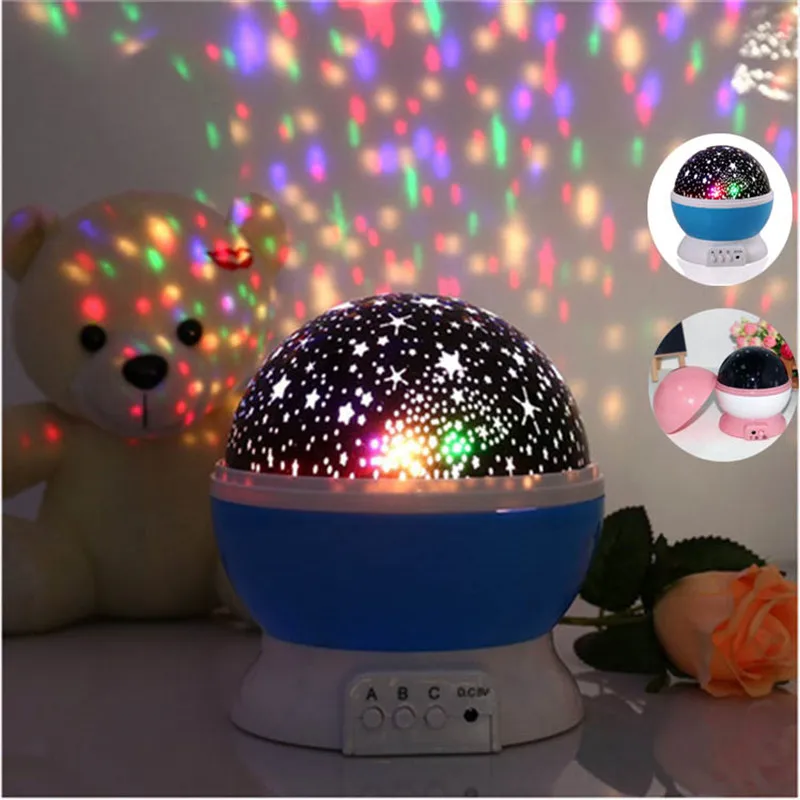 

Leedome Romantic Starry Sky RGB LED Night Light Projector Flashing Night Lamp Power By AAA Battery Or USB For Christmas Lighting
