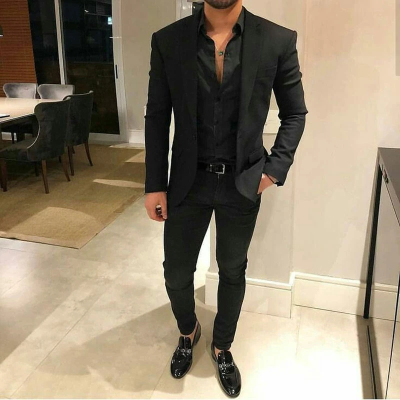 Mans Black Suit Wedding | Black Suits Groomsmen | Black Suit Groom | Black  Suit Party Man - Suits - Aliexpress