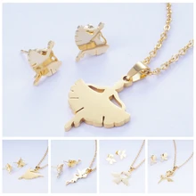 Yunkingdom, элегантный модный набор из нержавеющей стали, 5 стилей, крылья, ожерелье, серьги для женщин, новые турецкие ювелирные наборы