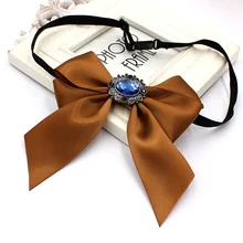 Для мужчин Для женщин свитер с круглым вырезом рубашка украшения с украшением в виде банта, коллекция Эластичная лента свадебные сплав Стразы галстук-бабочка галстук с бантом из ленты аксессуар