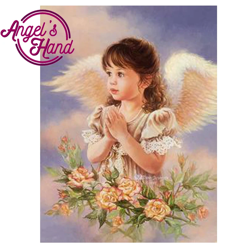 Ангела 5D DIY Little Angel алмазов картина вышивки крестом Цветочная вышивка мозаики
