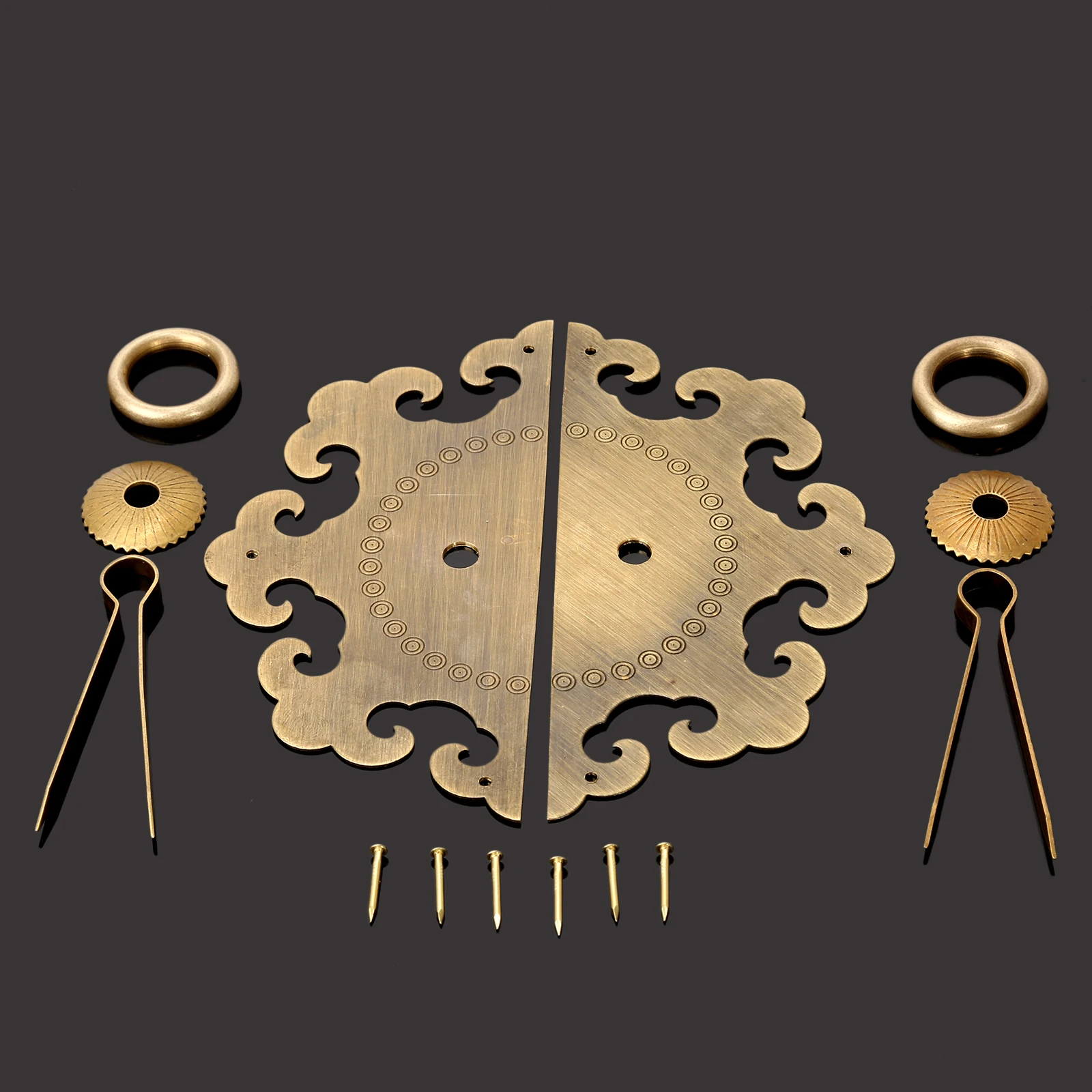 Antique Furniture Fittings Brass Hardware Vintage Chinese Cabinet Face Plate Set Door Cupboard Pull Handle Knobs for Furniture Antique Furniture Fittings Brass Hardware Vintage Chinese Cabinet Face Plate Set Door Cupboard Pull Handle Knobs for Furniture