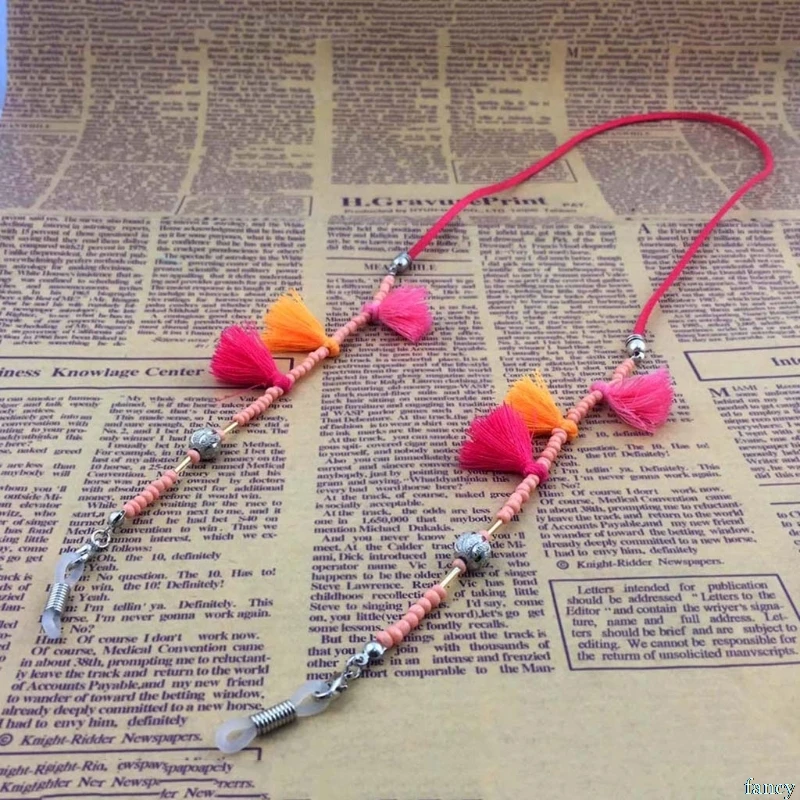 

Reading Glasses Chain Holder Fashion Sunglasses Tassel Beads Neck Strap Handmade Lanyards