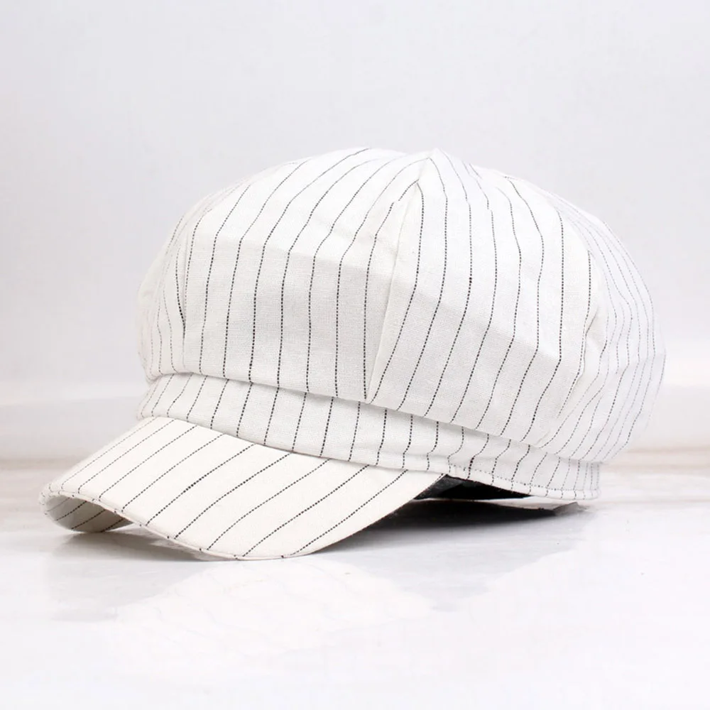 Мужская винтажная хлопковая шляпа Гэтсби газетная шляпа таксиста водителя Bakerboy, остроконечная плоская шляпа HATCS0515 - Цвет: White