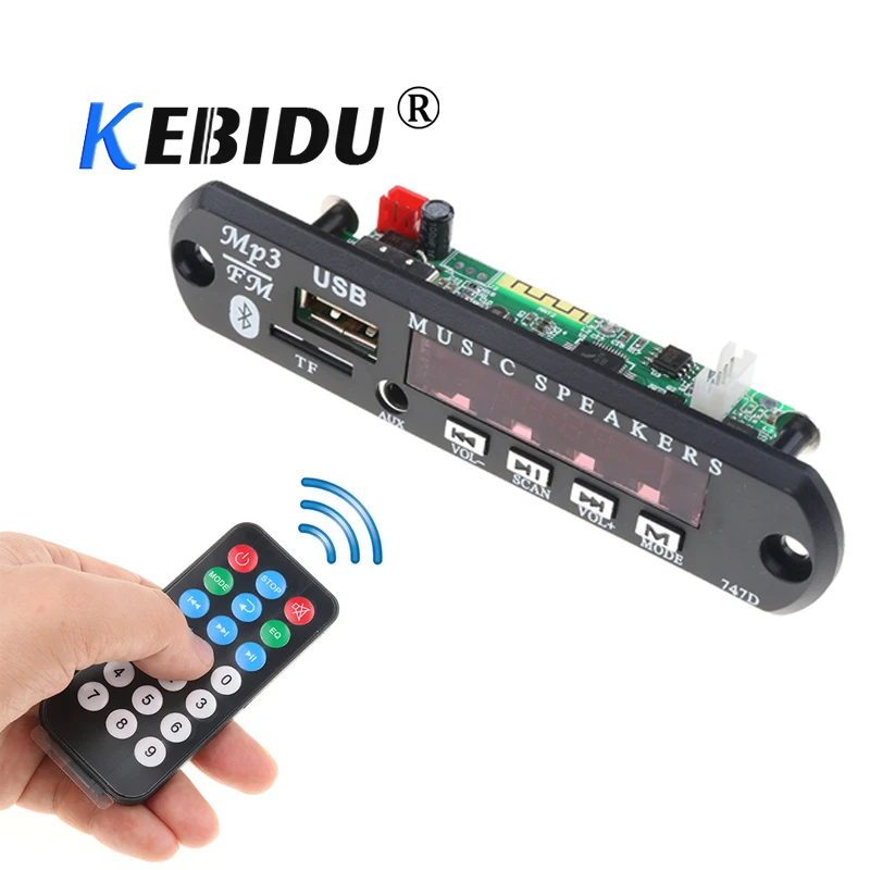Kebidu Bluetooth USB MP3 питание FM радио декодер плата DC 12V аудио модуль для автомобиля