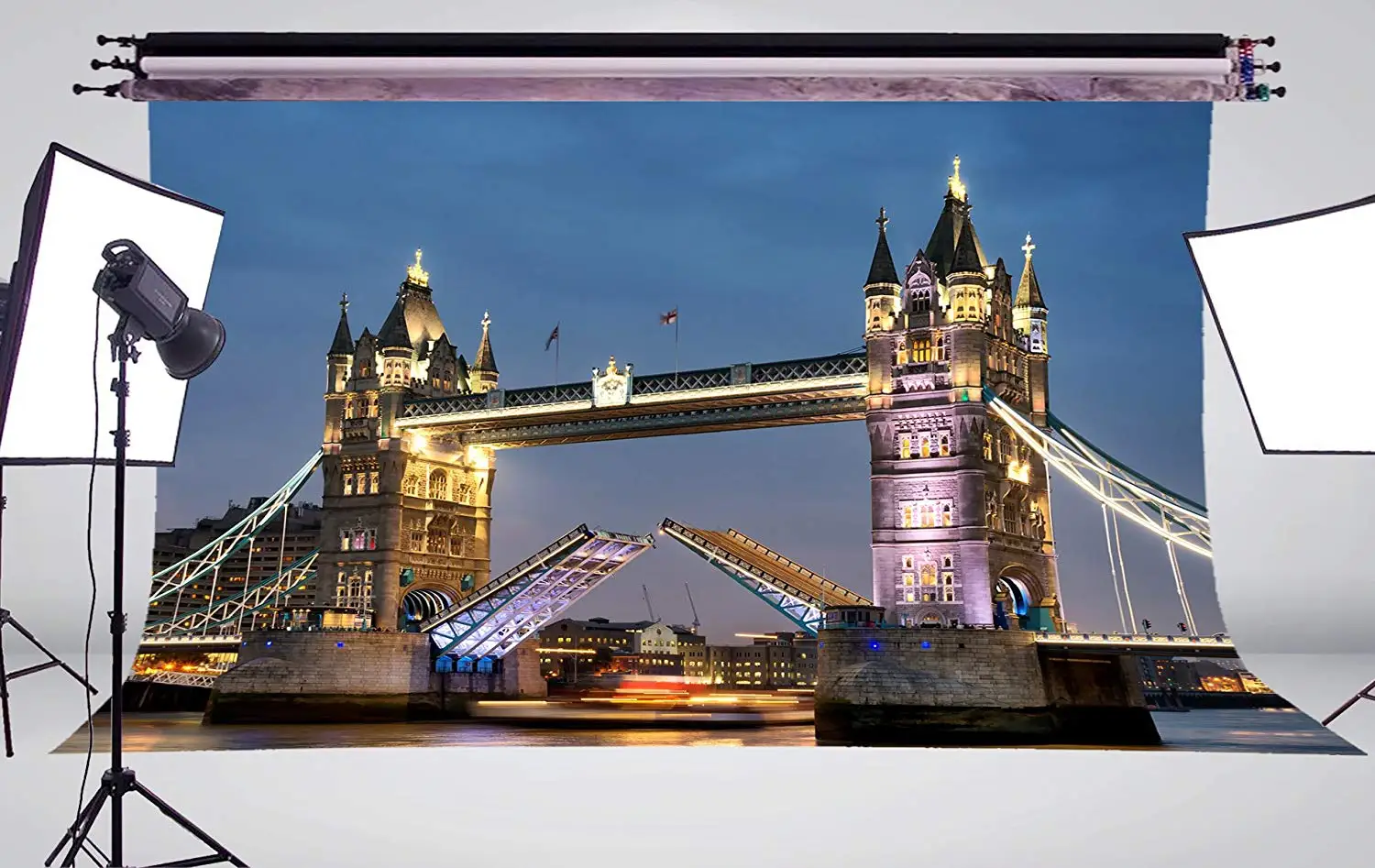 150x210 см красивый живописный мост башня Лондона фон для фотосъемки свет ночной вид