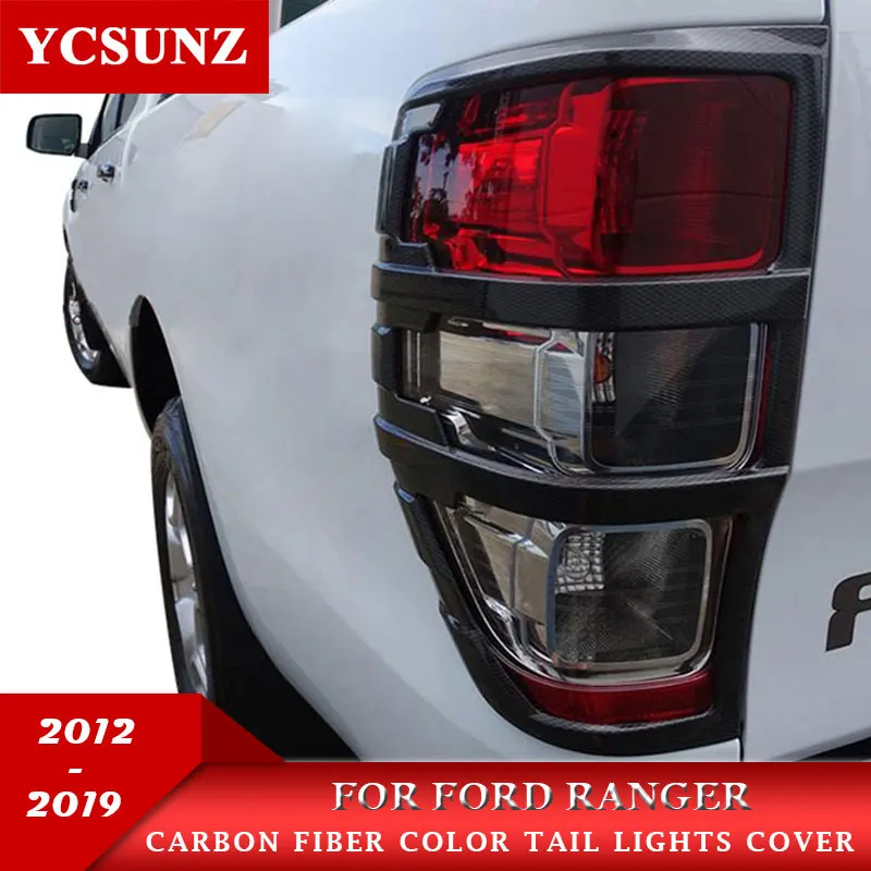 2016 2018 carbon fiber color tail lights cover for ford ranger T7