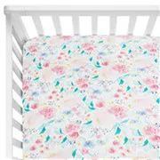 Baby Floral Fitted Crib Sheet Girl Cotton Newborn sheet Bed Mattresses cover fits Standard Crib 28*52*9 inches(Watercolor