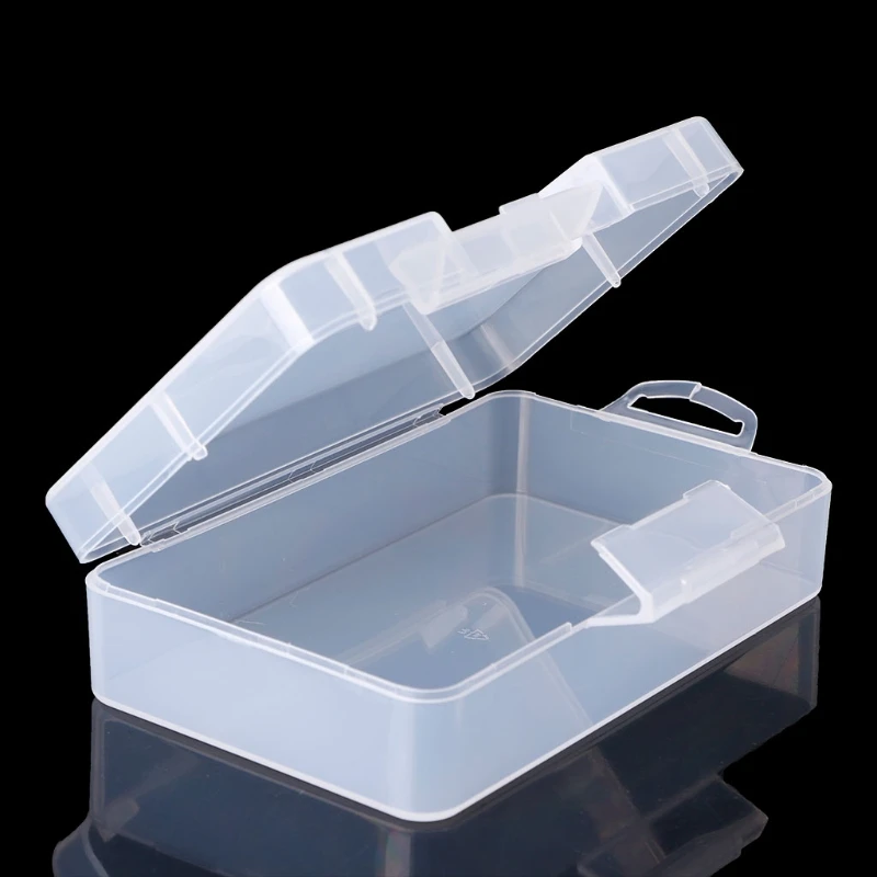 Rectangular Plastic Clear Storage Box Jewelry Parts Container Case