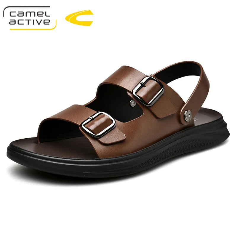 

Camel Active 2019 New High Quality Summer Men Sandals Genuine Leather Comfortable Buckle Strap Men Shoes Fashion Casual Shoes