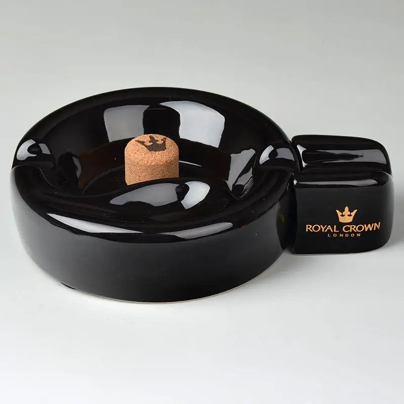 2 in 1 Smoking Ceramic Cigar Ashtray With Cigar Holder and Smoking Pipe