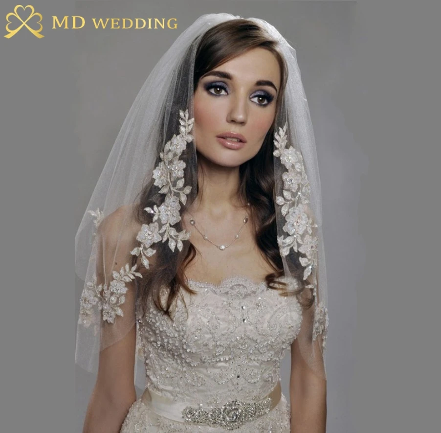 Wedding Mantilla Veil aliexpress com buy real photos white ivory short wedding veil with comb lace applique mantilla bridal accessories ve