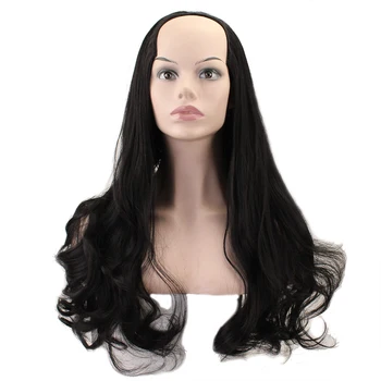 

JOY&BEAUTY U Part 7 Clips In Long Straight Hair Synthetic Women Wig Natural Black False Hair Cosplay Classic Wig Africa American