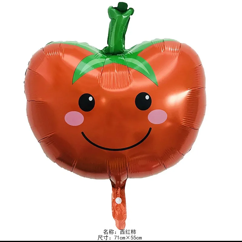 Шары в виде фруктов растительная пища гелиевый воздушный шар покрытый фольгой фермы вечерние украшения клубника морковно-оранжевый цвет Виноград банан Кукуруза Apple - Цвет: tomato