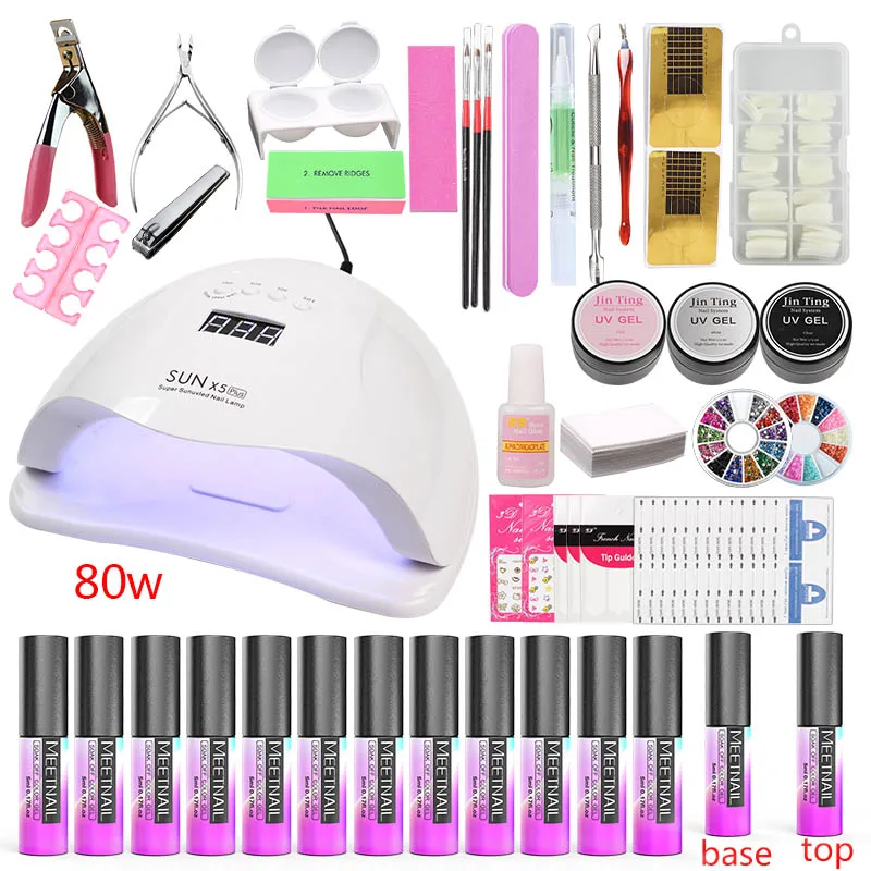 

36w/48w/80w Led Nail Lamp Manicure Tools Acrylic Kit Gel Varnish Nail Polish Electric Manicure Machine Apparatus for Tools Set